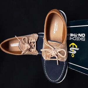 Skechers Navy and Tan Casual Shoes